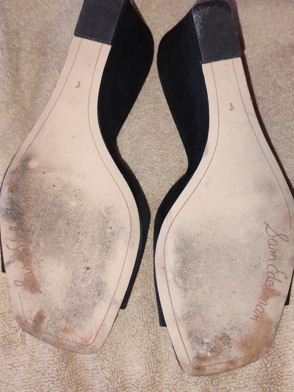Sam Edelman Black Suede Open-Toe Heels - Picture 3 of 4